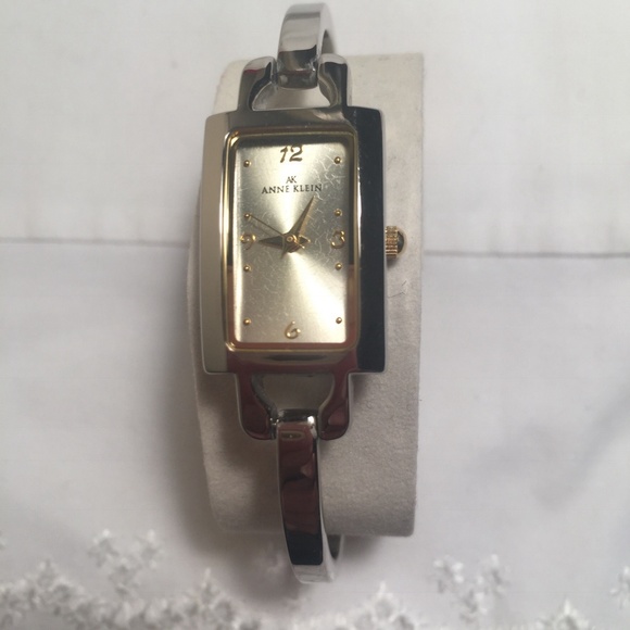 ANNE KLEIN SILVER TONE BANGLE BRACELET WATCH - Picture 2 of 3